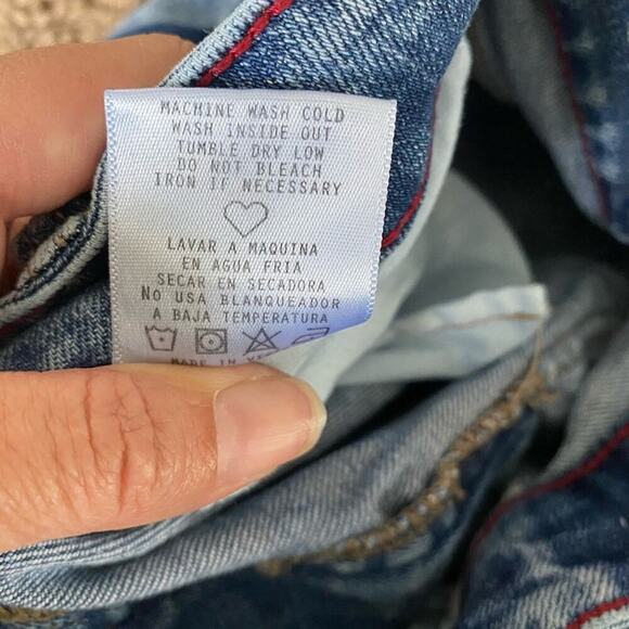 Cello Blue Side Stripe Straight Leg Crop Jeans Sz 7 - Picture 6 of 11